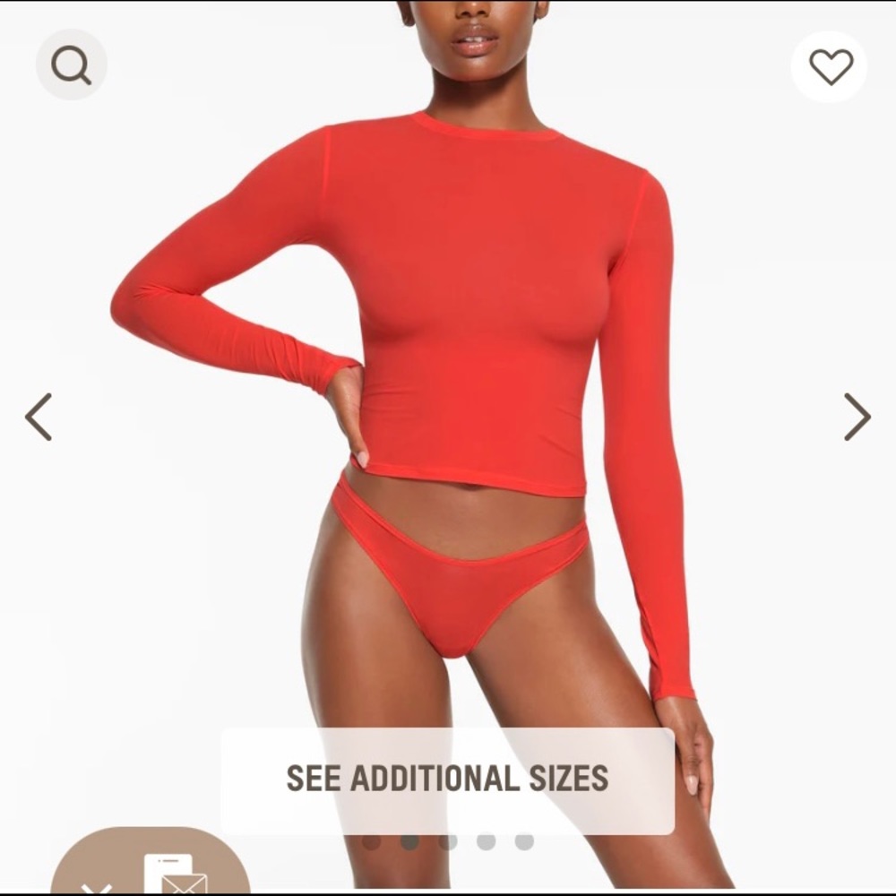 NWT SKIMS fits everybody long sleeve in poppy